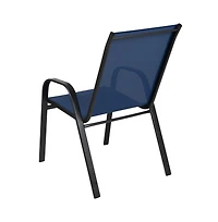 5 Pack. Outdoor Stack Chair With Flex Comfort Material And Metal Frame
