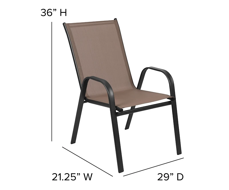 Set Of 4 Manado Series Metal Stacking Patio Chairs With Flex Comfort Material
