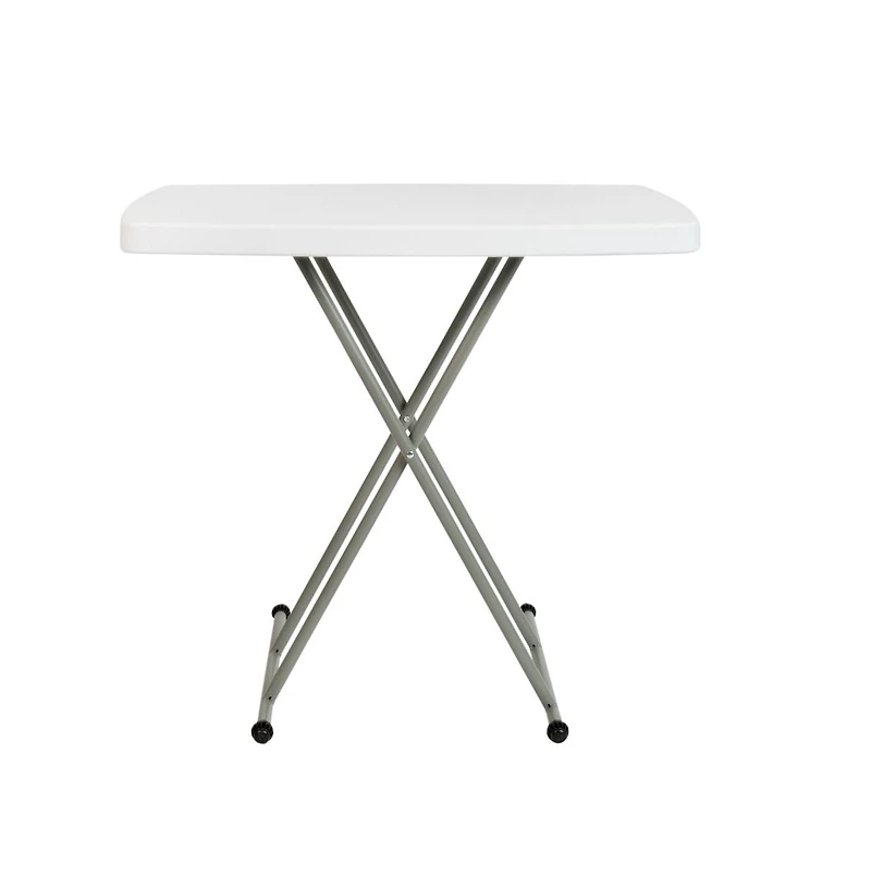 Height Adjustable Plastic Folding Tv Tray/Laptop Table In Granite White