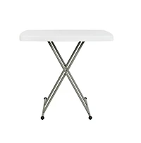 Height Adjustable Plastic Folding Tv Tray/Laptop Table In Granite White