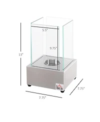 Homcom Portable Indoors Outdoors Bio Ethanol Fireplace Fire Pit Pot Backyard