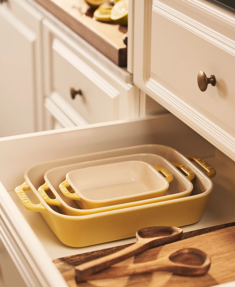 Staub Ceramic 3-Piece Rectangular Baking Dish Set