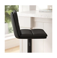 Keene Modern Upholstered Adjustable Height Stools With Sturdy Iron Bases