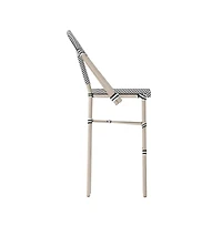 Mael Set Of Two Stacking Bistro Style Bar Stools With Textilene Backs And Seats Metal Frames For Indoor/Outdoor Use