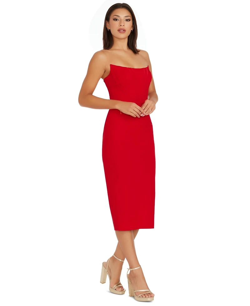 Dress the Population Women's Corset Strapless Midi