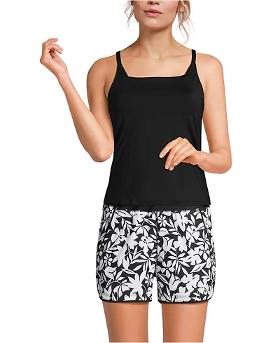 Lands' End Women's D-Cup Square Neck Tankini Swimsuit Top