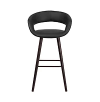 Plath Wood Ultramodern Bar Counter Stool With Upholstered Seat