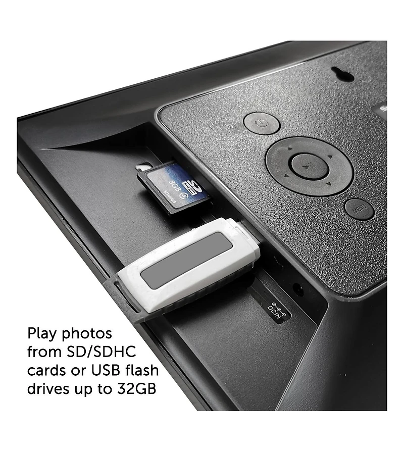 Sungale 10 inch Digital Photo Frame, Black, 1024x600 - Usb & Sd card Support