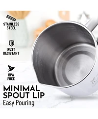 Stainless Steel Bacon Grease Container With Strainer, Lid & Handle