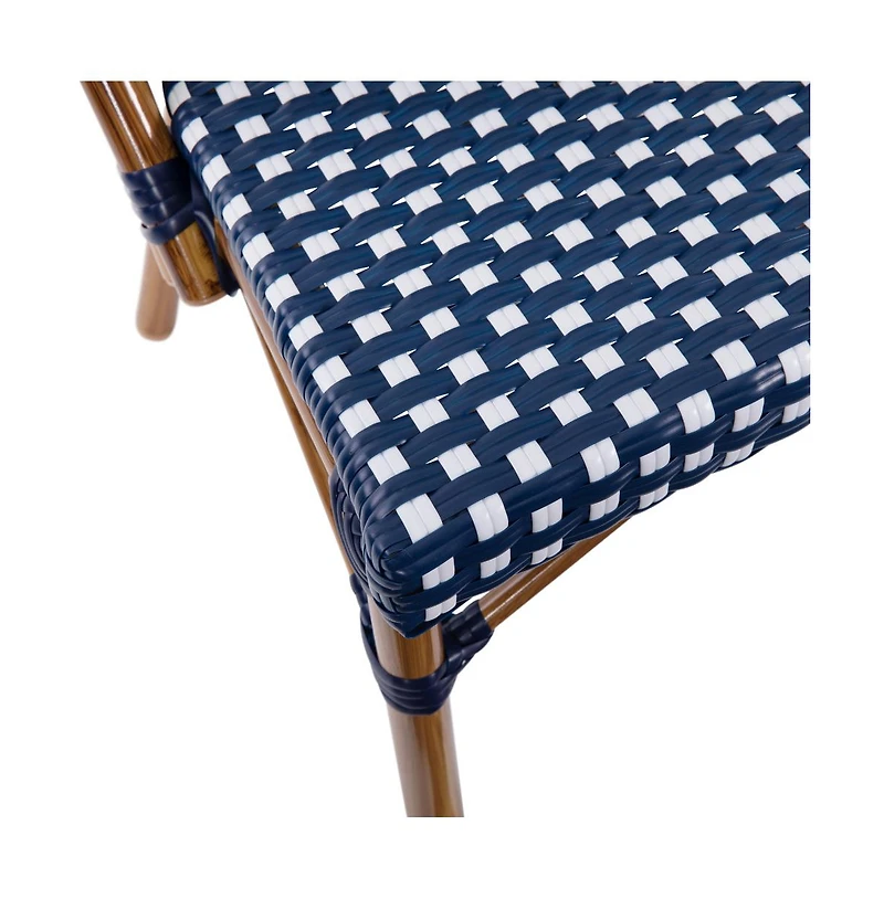 Merrick Lane Sacha Stacking Bistro Chair With Pe Seat And Back And Aluminum Frame For Indoor/Outdoor Use