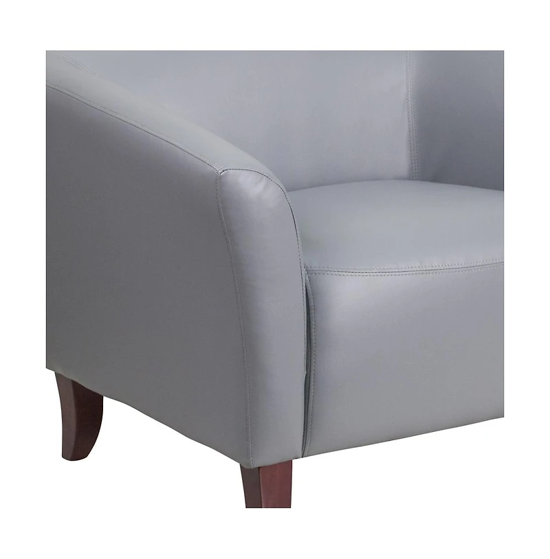 Leathersoft Reception/Living Room Loveseat With Cherry Wood Feet