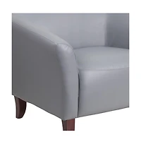 Leathersoft Reception/Living Room Loveseat With Cherry Wood Feet