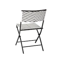 Ciel Set Of Two Folding Bistro Chairs Pe Rattan With Metal Frames For Indoor And Outdoor Use