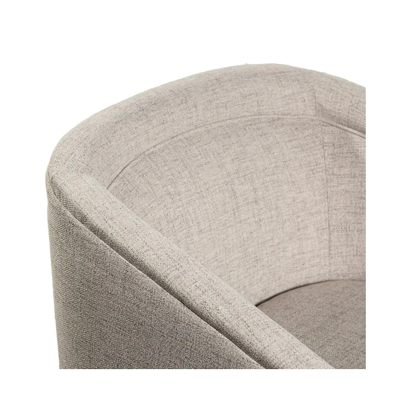 Wyn Upholstered Club Style Barrel Chair With Sloped Armrests And 360 Degree Swivel Base A Vinyl Wrap
