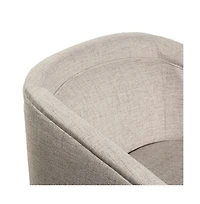 Wyn Upholstered Club Style Barrel Chair With Sloped Armrests And 360 Degree Swivel Base A Vinyl Wrap