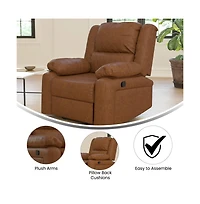 Recliner With Bustle Back And Padded Arms