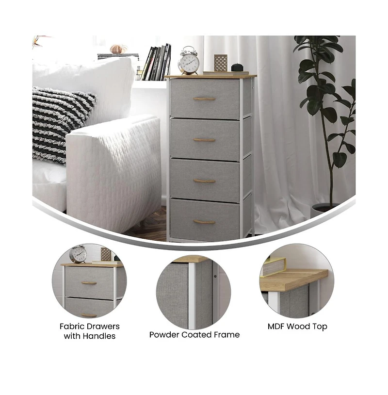 Marley 4 Drawer Storage Dresser With Cast Iron Frame