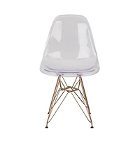 Ghost Chair With Gold Metal Base