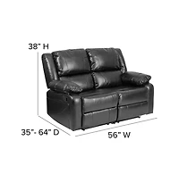 Bustle Back Loveseat With Two Built-In Recliners