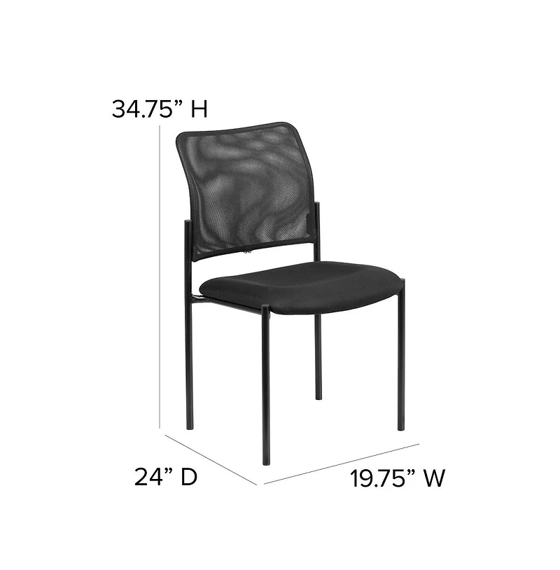 Emma+Oliver Mesh Comfortable Stackable Steel Side Chair