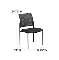Emma+Oliver Mesh Comfortable Stackable Steel Side Chair
