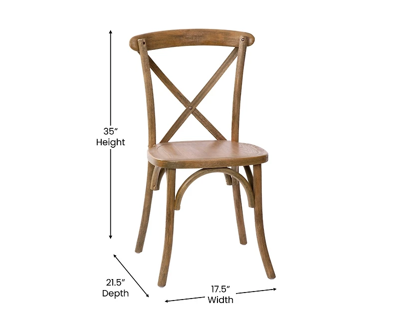 Bardstown X-Back Bistro Style Wooden High Back Dining Chair