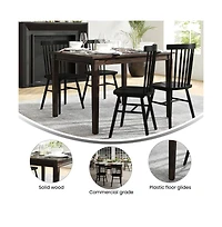 Merrick Lane Hayden Wooden Dining Table With Tapered Legs
