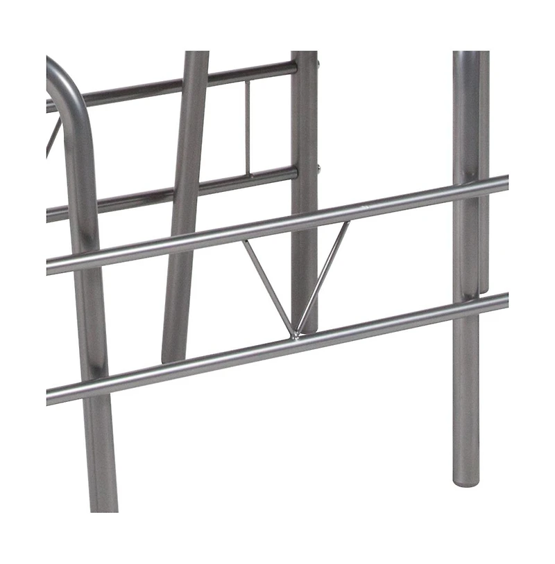 Emma+Oliver 3 Piece Space-Saver Glass Bistro Set With Vinyl Padded Chairs