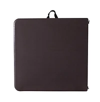 4-Foot Height Adjustable Bi-Fold Dark Gray Plastic Folding Table With Handle