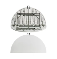 Emma+Oliver 5-Foot Round Bi-Fold Plastic Folding Table With Carrying Handle