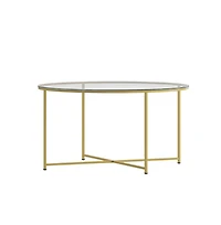 Fairdale Coffee Table With Round Cross Brace Frame