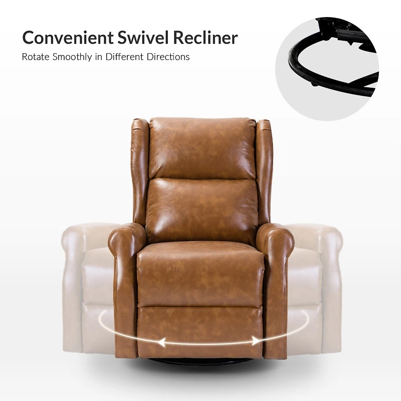 Callinan Contemporary Faux Leather Manual Recliner