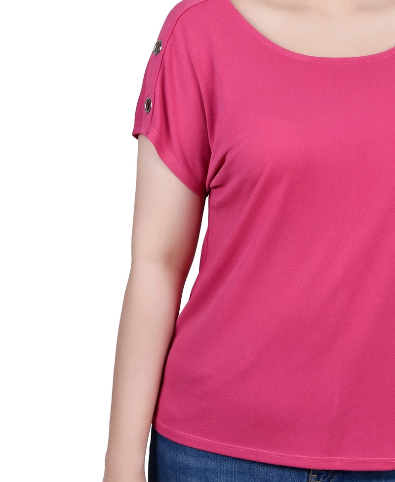 Ny Collection Short Sleeve Extended Sleeve Tunic Top