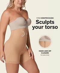 Leonisa Women's Firm Tummy Control Shaper Strapless Shorts with Butt Lifter