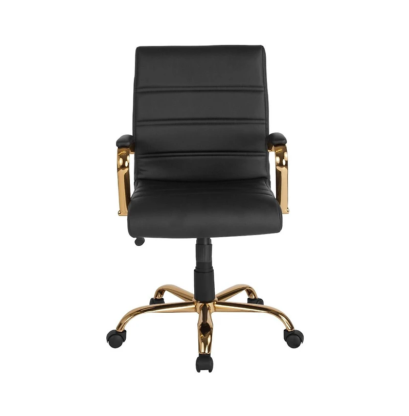 Milano Contemporary Mid-Back Home Office Chair With Padded Arms