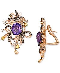 Le Vian Multi-Gemstone Abstract Cluster Statement Earrings (10-1/3 ct. t.w.) in 14k Rose Gold