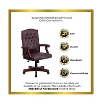 Merrick Lane Versailles High Back Tufted Home Office Chair With Height Adjustment And 360° Swivel