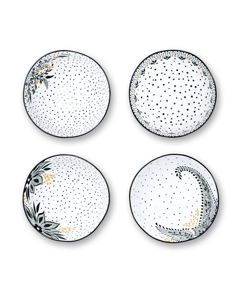 Portmeirion Sara Miller Artisanne Noir Rice Bowls, Set of 4