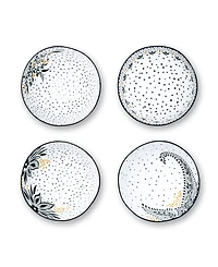 Portmeirion Sara Miller Artisanne Noir Rice Bowls, Set of 4