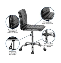 Merrick Lane Amelie Home Office Chair Ergonomic Executive Ribbed Low Back Armless Computer Desk - Base, Frame & Border