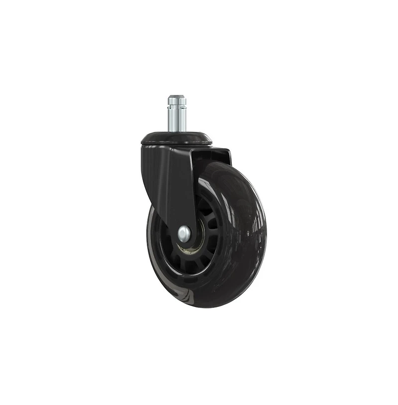 Emma+Oliver Set Of 5 Polyurethane Rollerblade Wheel Replacement Casters With Steel Frame For Home Office Chairs