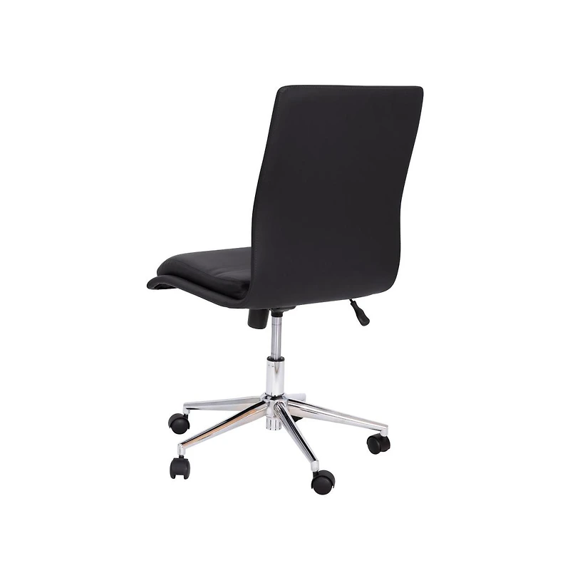 Merrick Lane Artemis Mid-Back Armless Home Office Chair With Height Adjustable Swivel Seat And Five Star Chrome Base
