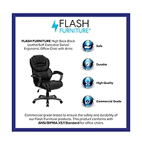 Emma+Oliver High Back Executive Swivel Ergonomic Office Chair With Accent Layered Seat/Back