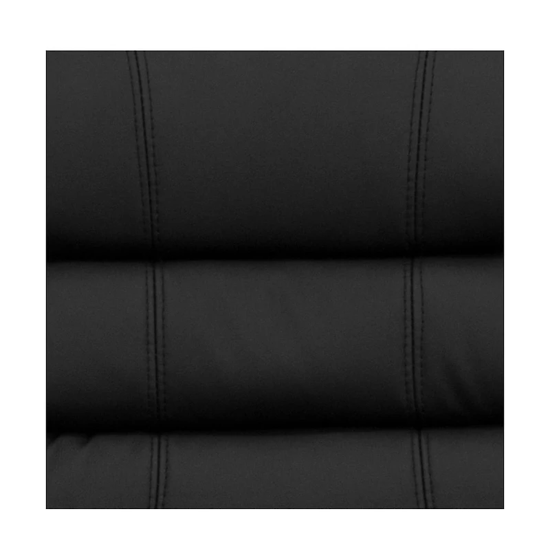 Emma+Oliver Mid-Back Leather Swivel Task Office Chair With Accent Divided Back And Arms