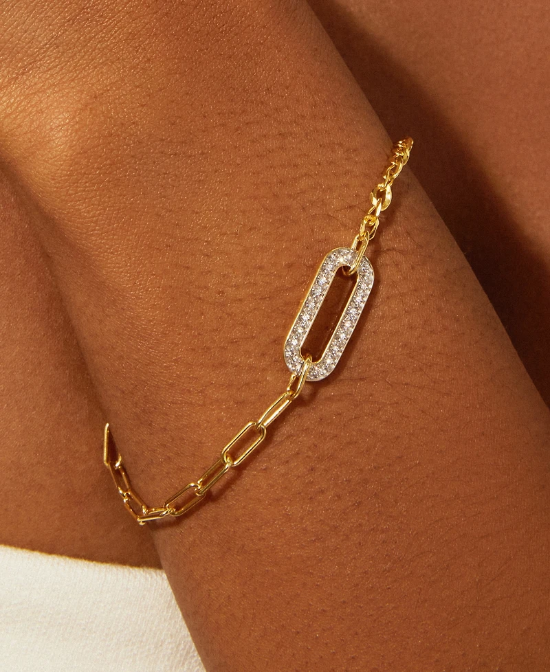 Audrey by Aurate Diamond Link Two-Chain Bracelet (3/4 ct. t.w.) in Gold Vermeil, Created for Macy's