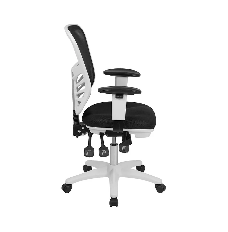Mid-Back Mesh Triple Paddle Swivel Ergonomic Office Chair With Adjustable Arms