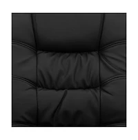 Emma+Oliver Mid-Back Leather Ripple And Accent Stitch Upholstered Swivel Task Office Chair With Arms
