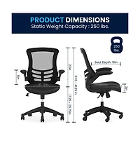 Emma+Oliver Mid-Back Mesh Swivel Ergonomic Task Office Chair With Flip-Up Arms