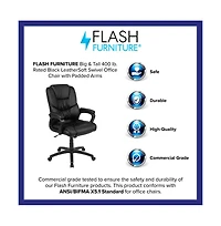 Emma+Oliver Big & Tall 400 Lb. Rated Leathersoft Office Chair - Desk