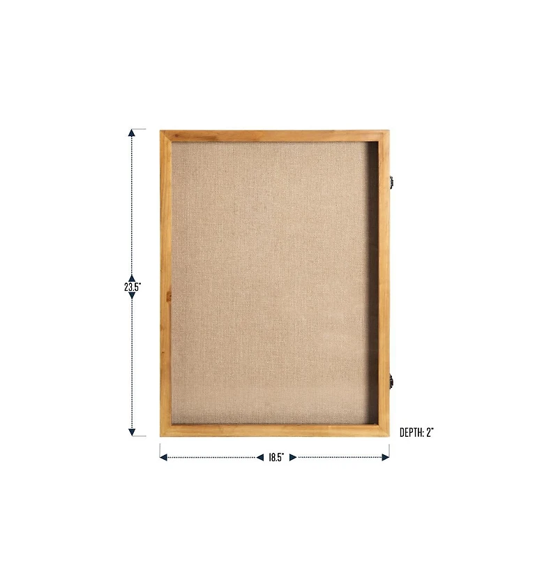 Wood Shadow Box Display Case - Solid Wood With Acrylic Window - Security Latch - For Mementos And Keepsakes